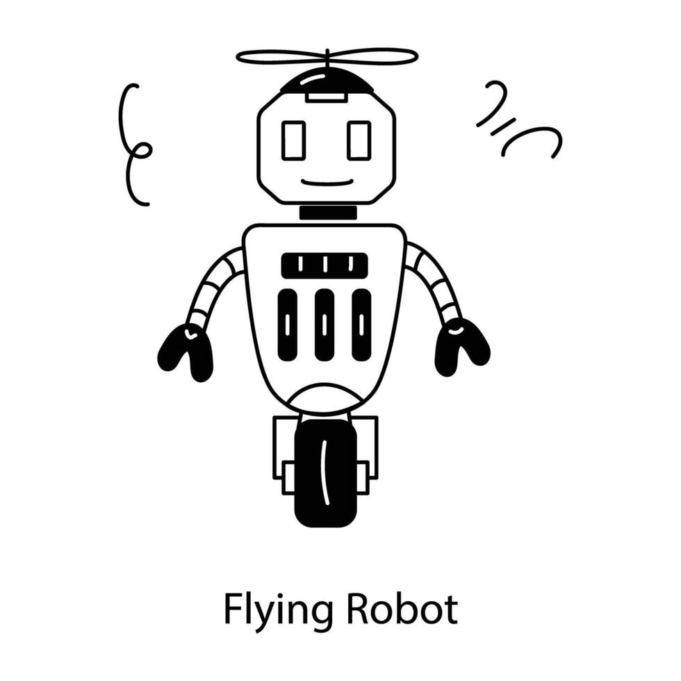 trendig flygande robot vektor