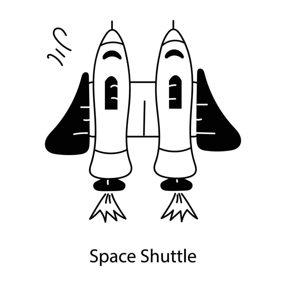 trendiges Spaceshuttle vektor