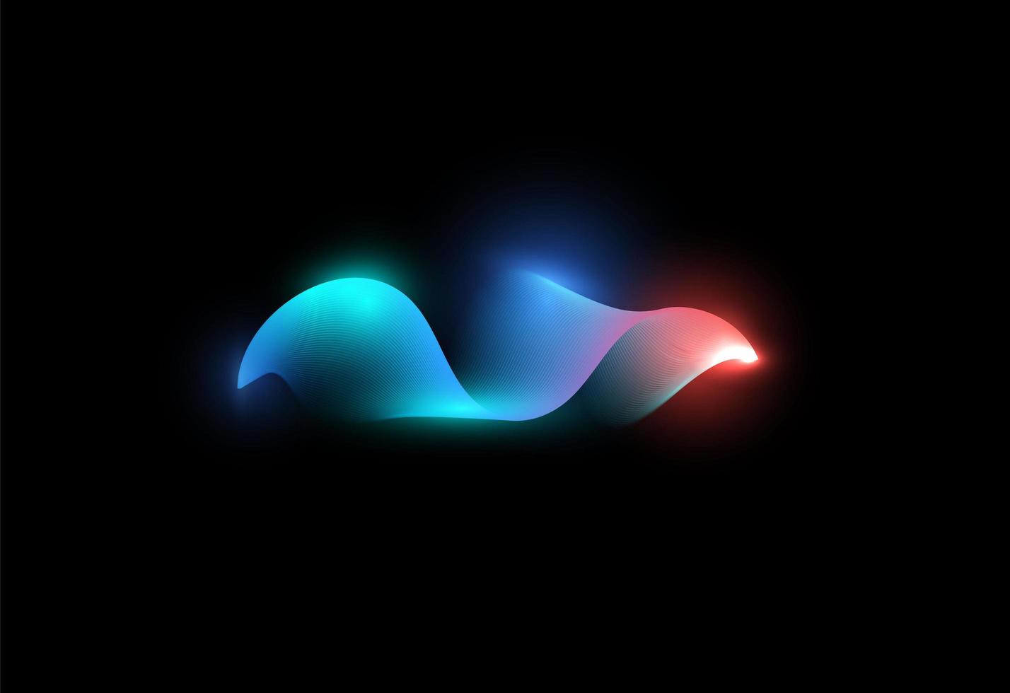 abstrakte wellenförmige Form. blaue und rosafarbene digitale Welle. leuchtende Wellenform. Musikfluss, grafischer Equalizer. isolierte Vektor-Illustration auf schwarzem Hintergrund. vektor