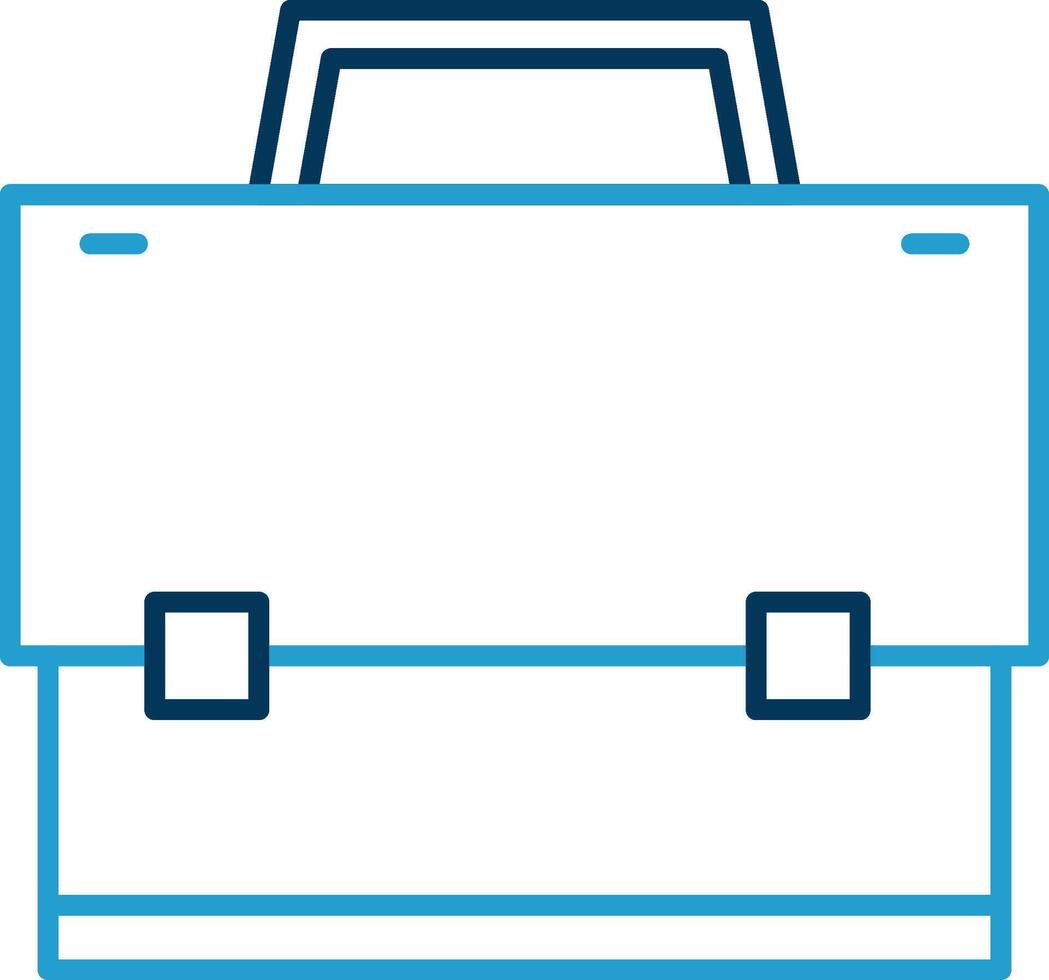 Koffer Linie Blau zwei Farbe Symbol vektor
