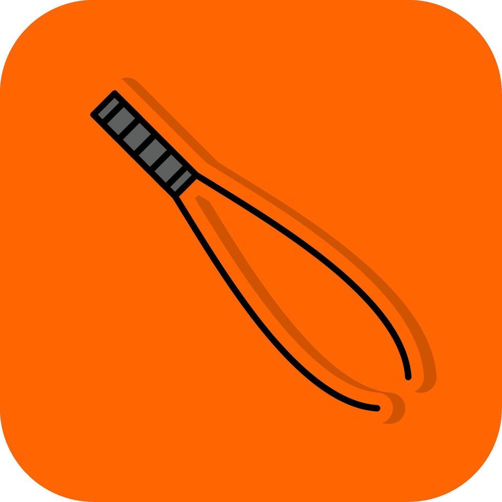 Pinzette gefüllt Orange Hintergrund Symbol vektor