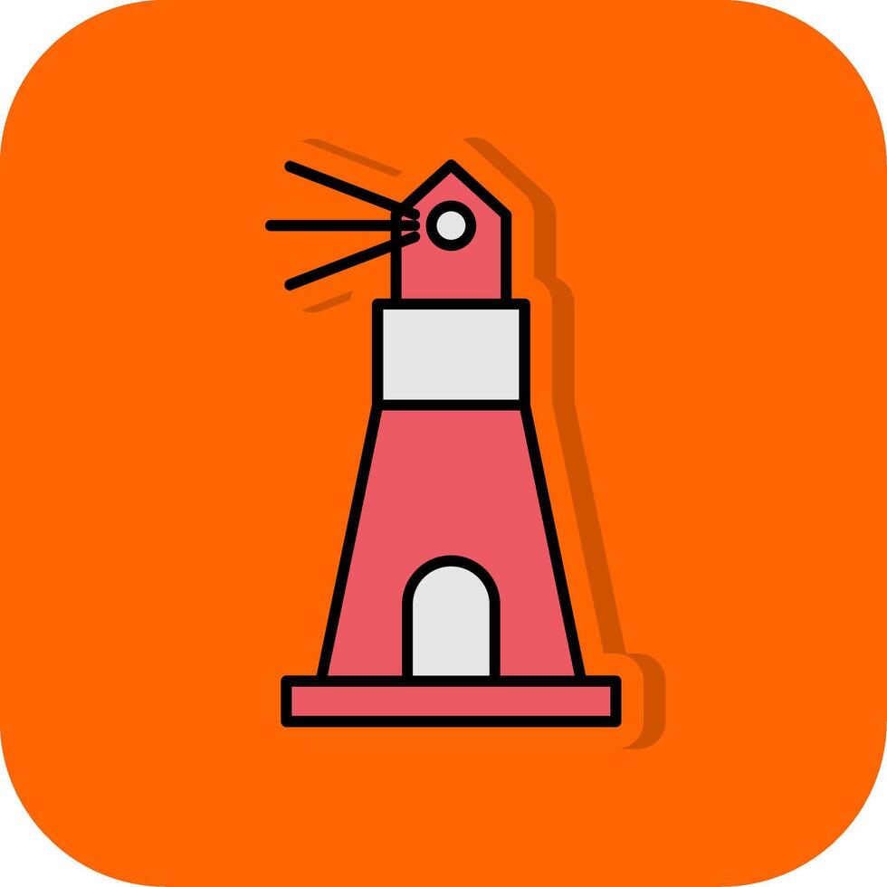 Leuchtturm gefüllt Orange Hintergrund Symbol vektor