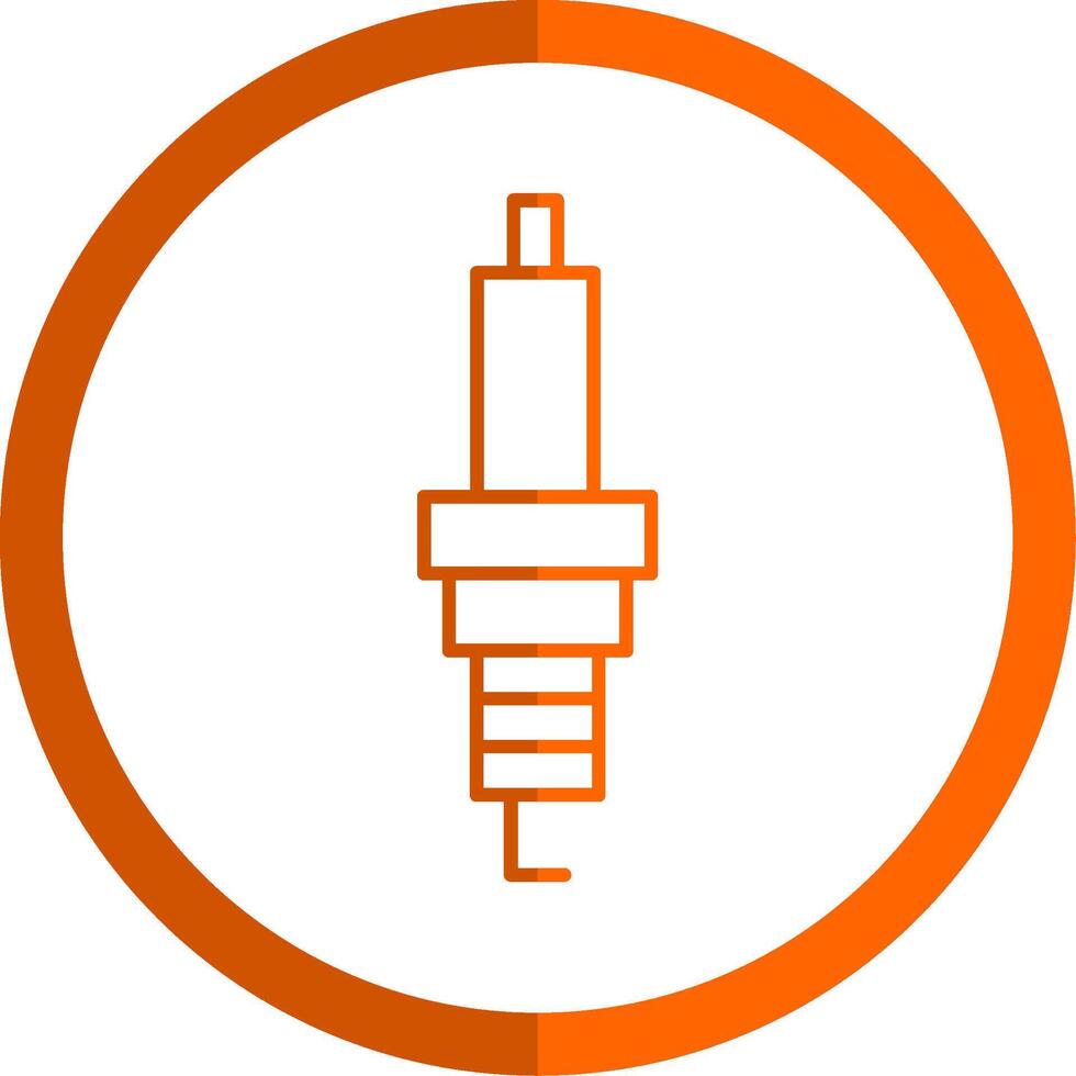 Funke Stecker Linie Orange Kreis Symbol vektor