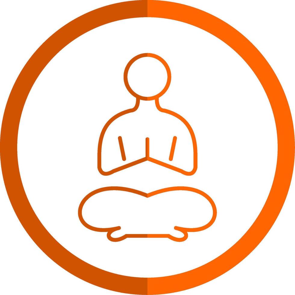 Yoga Linie Orange Kreis Symbol vektor