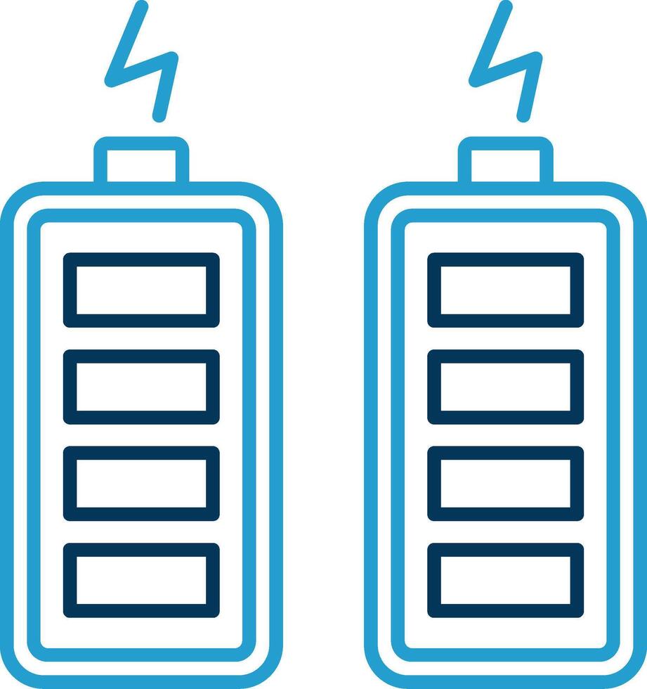 batterier linje blå två Färg ikon vektor