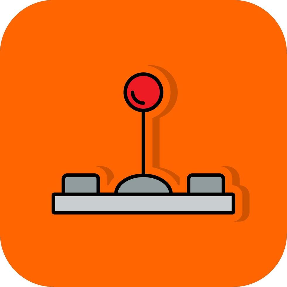 joystick fylld orange bakgrund ikon vektor