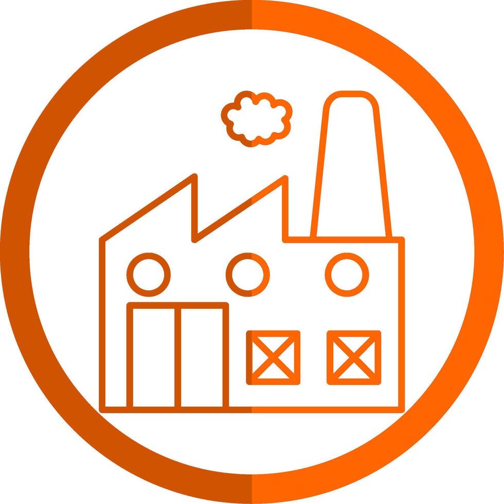 Industrie Linie Orange Kreis Symbol vektor