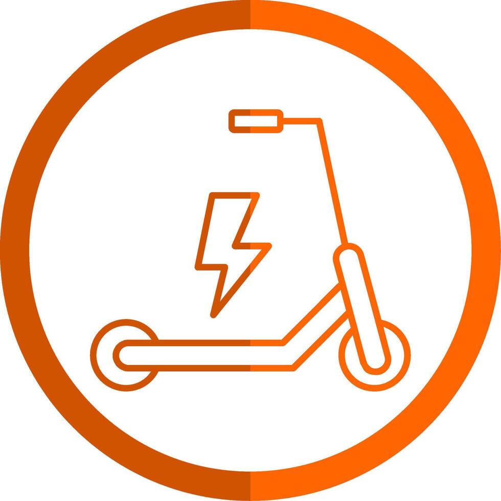 elektrisk skoter linje orange cirkel ikon vektor