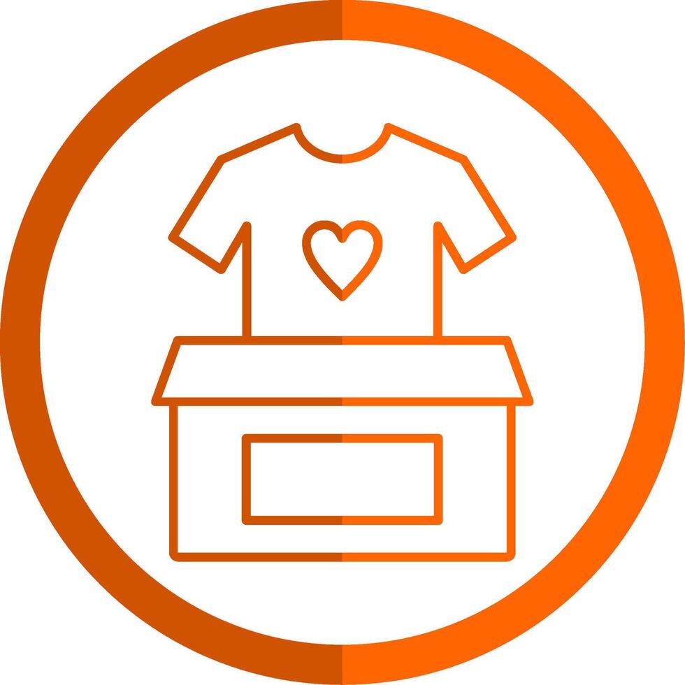 kläder donation linje orange cirkel ikon vektor