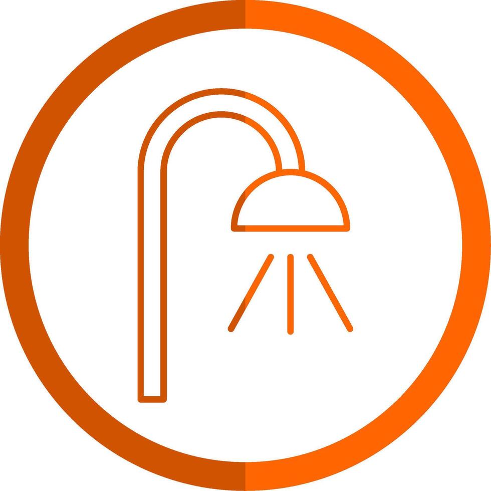 Dusche Linie Orange Kreis Symbol vektor