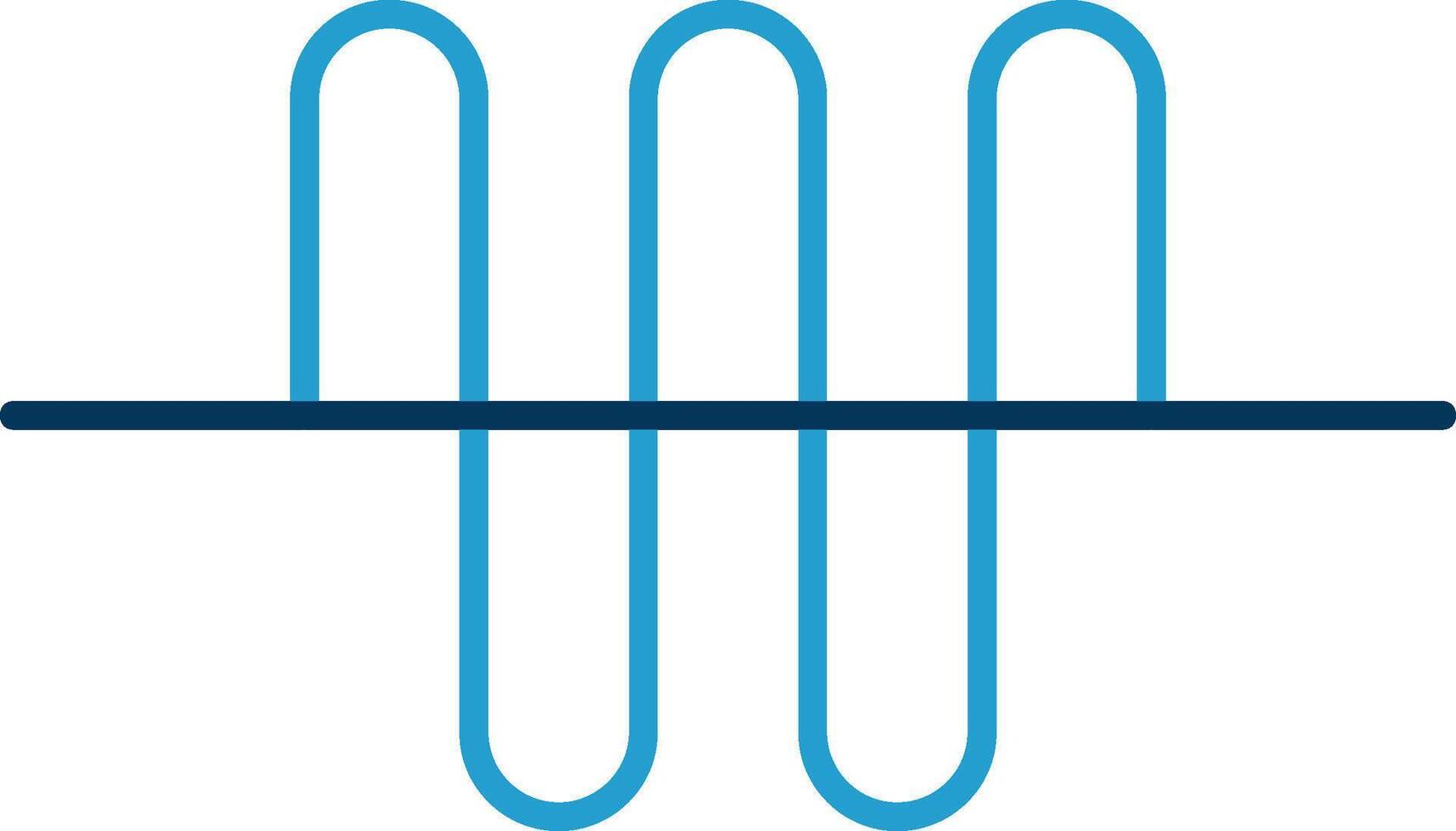 Audio- Welle Linie Blau zwei Farbe Symbol vektor