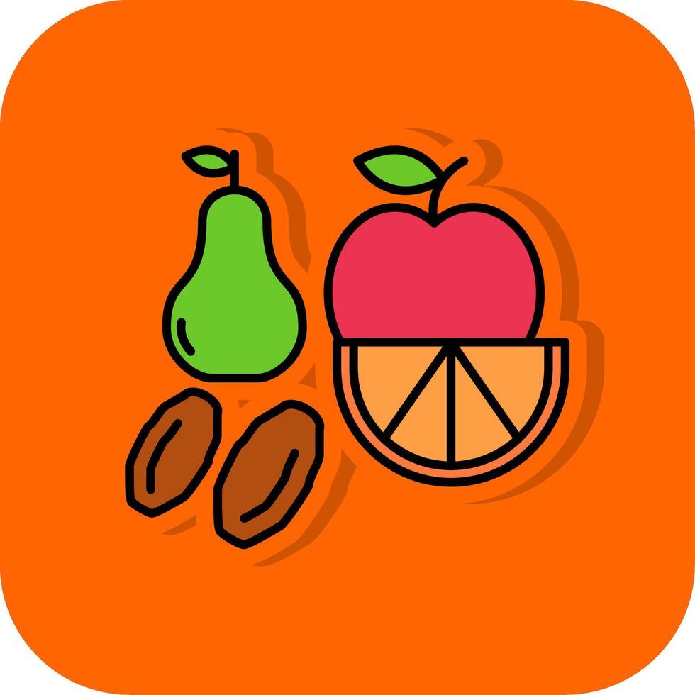Obst gefüllt Orange Hintergrund Symbol vektor