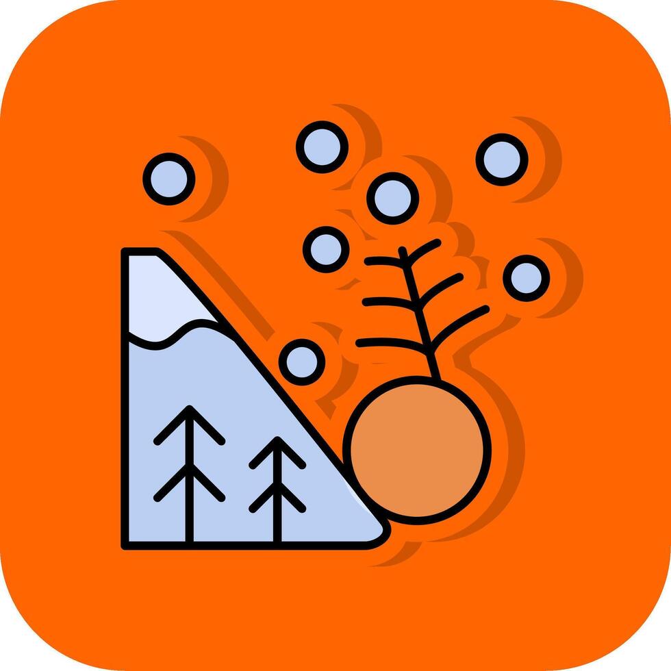 Lawine gefüllt Orange Hintergrund Symbol vektor