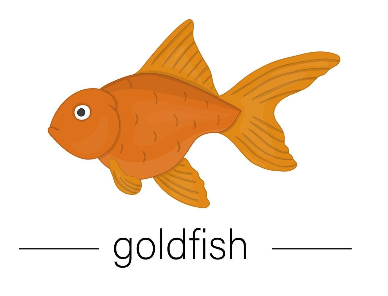 Vektor farbige Illustration von Aquarienfischen. süßes Bild von Goldfischen für Tierhandlungen oder Kinderillustration