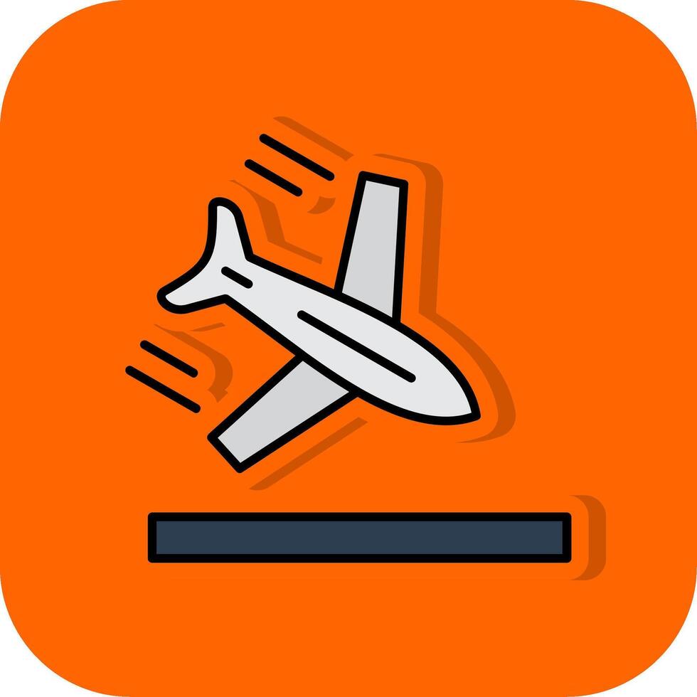 Flugzeug gefüllt Orange Hintergrund Symbol vektor