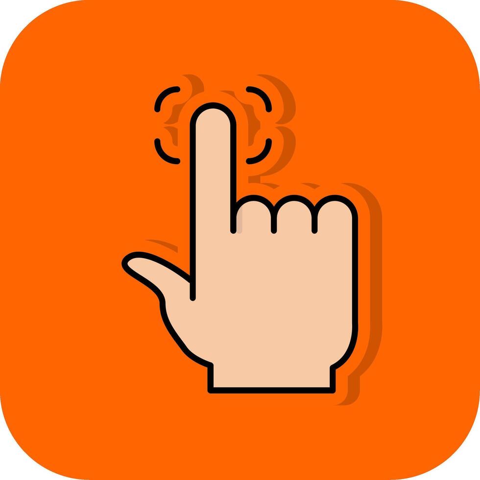 Finger drucken gefüllt Orange Hintergrund Symbol vektor