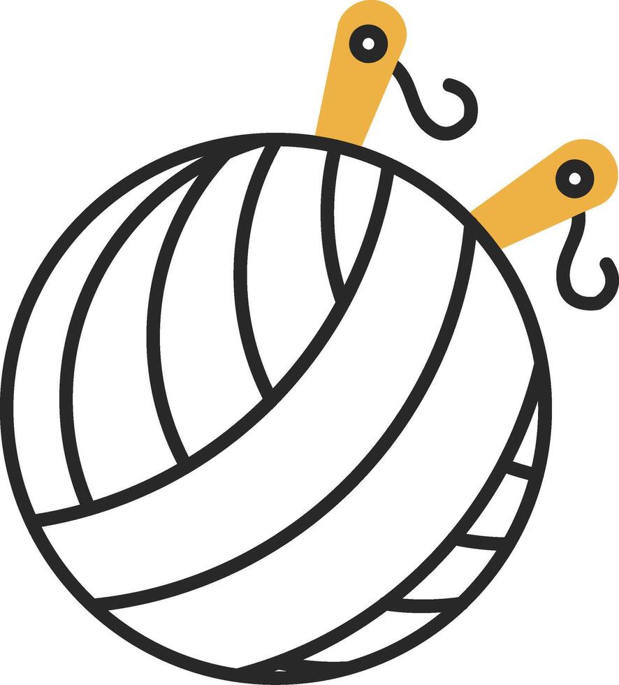 Garn Ball gehäutet gefüllt Symbol vektor