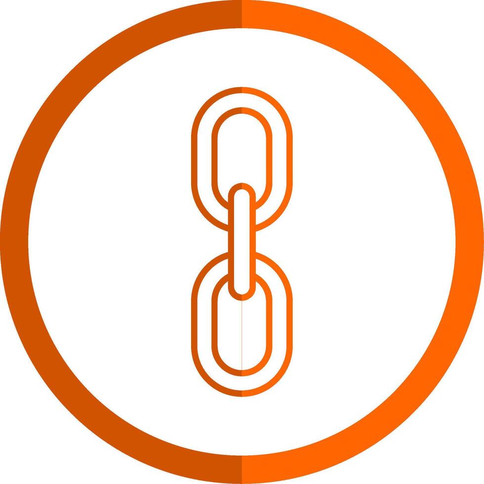 Kette Linie Orange Kreis Symbol vektor