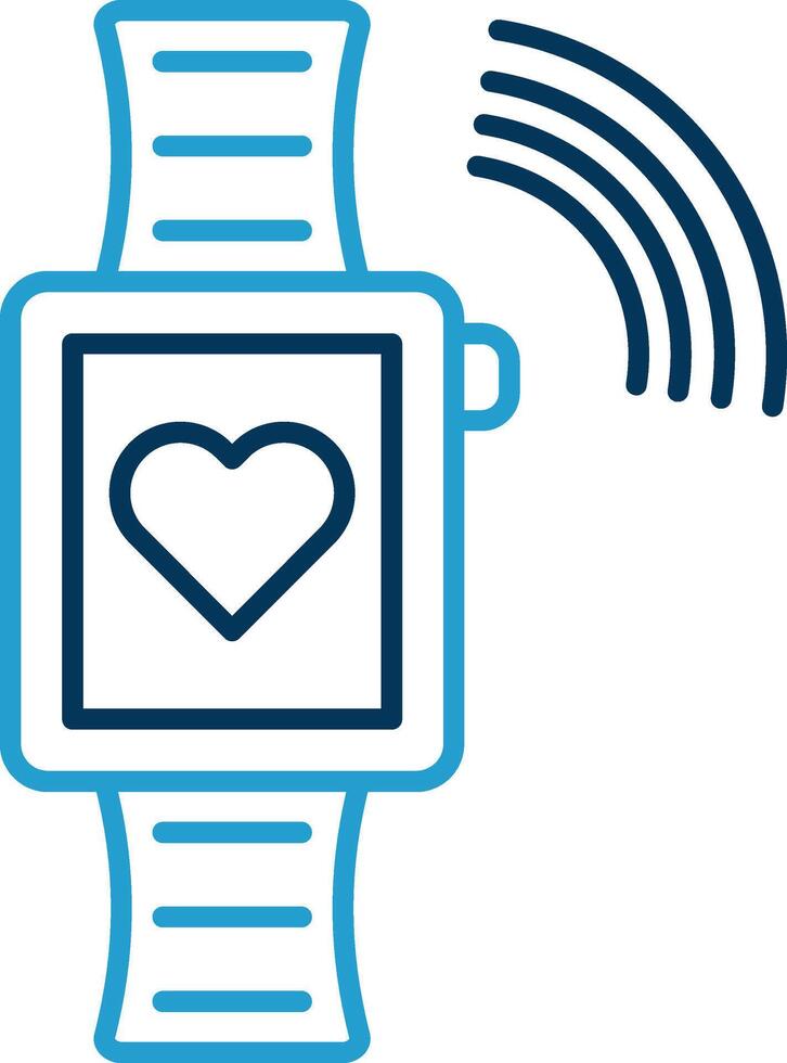 Smartwatch Linie Blau zwei Farbe Symbol vektor