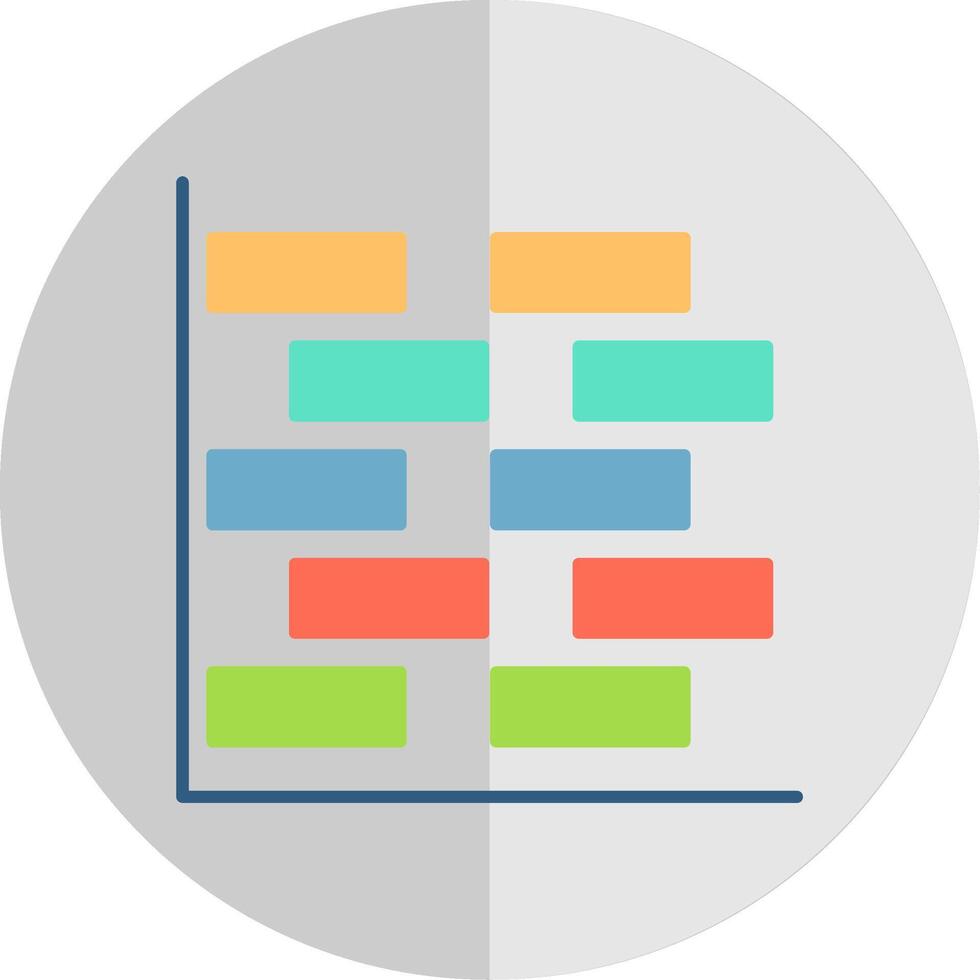 gantt Diagram platt skala ikon vektor