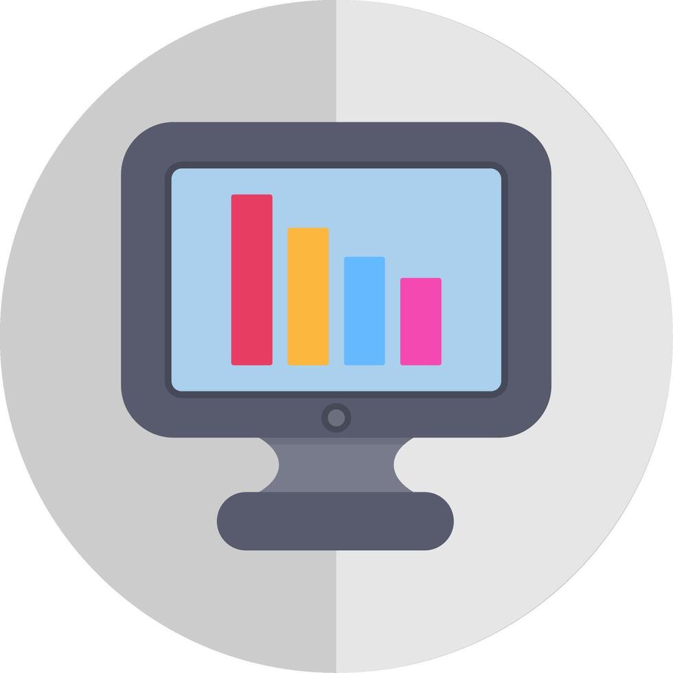 bar Diagram platt skala ikon vektor