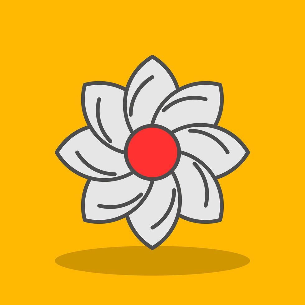 blommig design fylld skugga ikon vektor