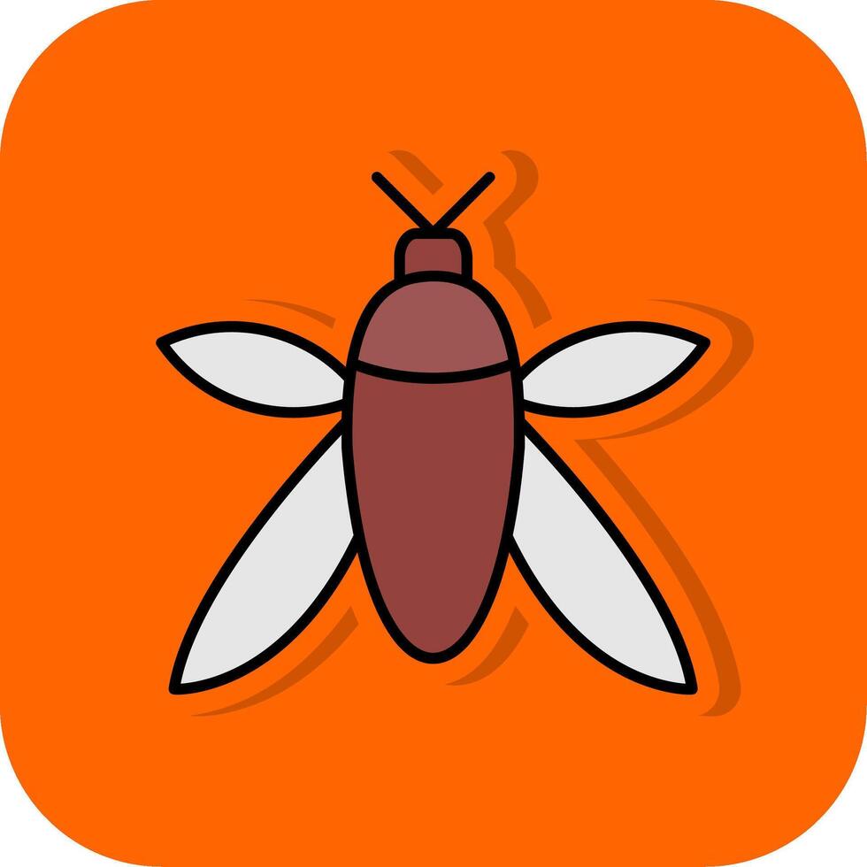 insekt fylld orange bakgrund ikon vektor