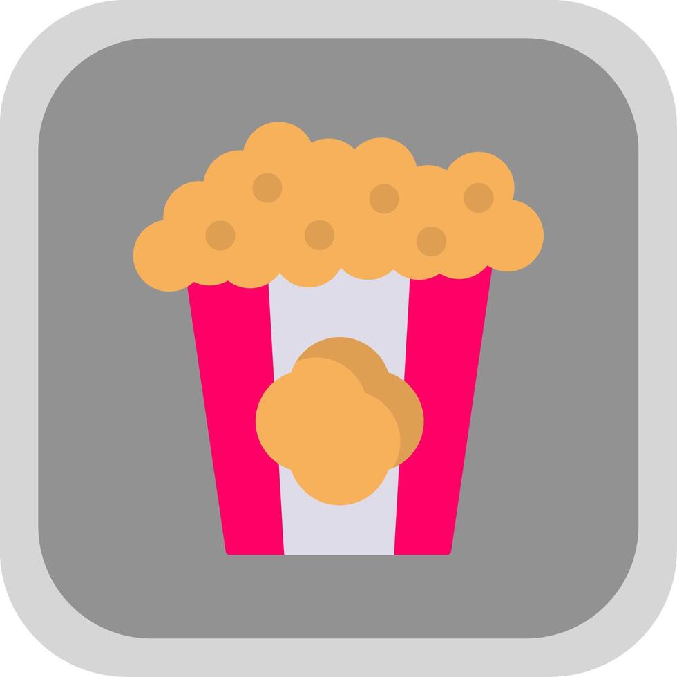 popcorn platt runda hörn ikon vektor