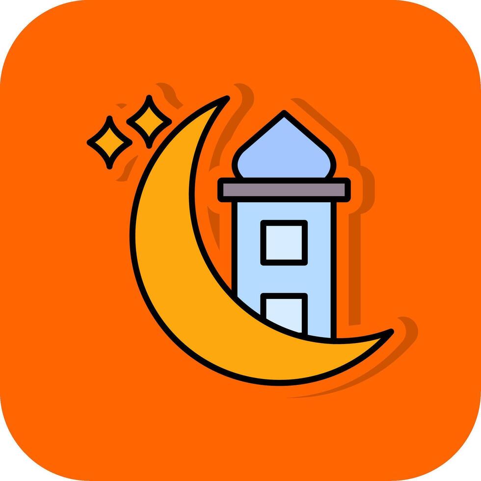 ramadan fylld orange bakgrund ikon vektor
