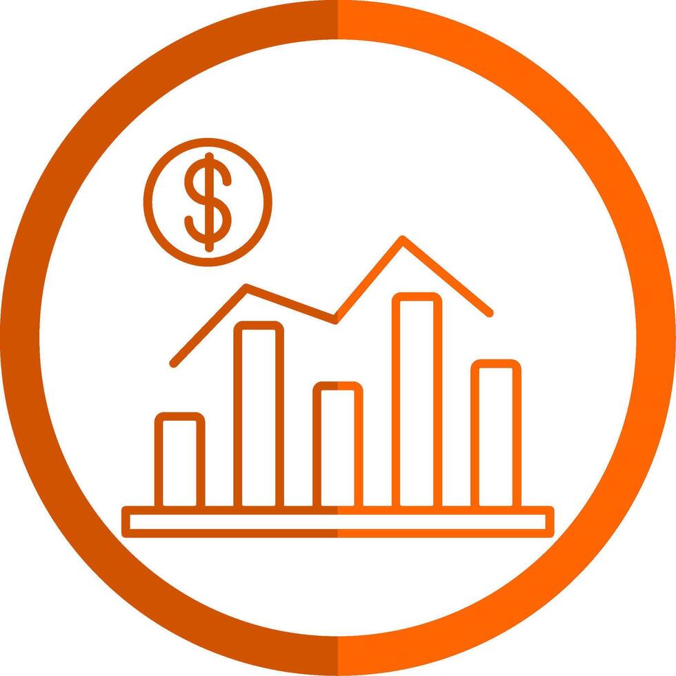 ekonomi linje orange cirkel ikon vektor
