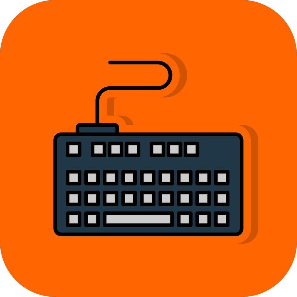 Tastatur gefüllt Orange Hintergrund Symbol vektor