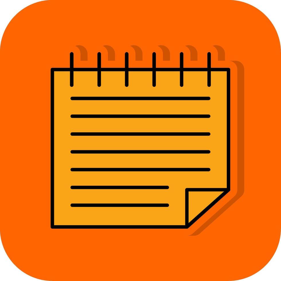 anteckningar fylld orange bakgrund ikon vektor