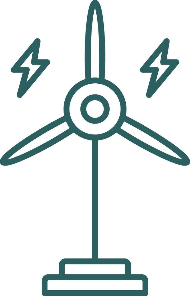 eolic Turbine Linie Gradient runden Ecke Symbol vektor