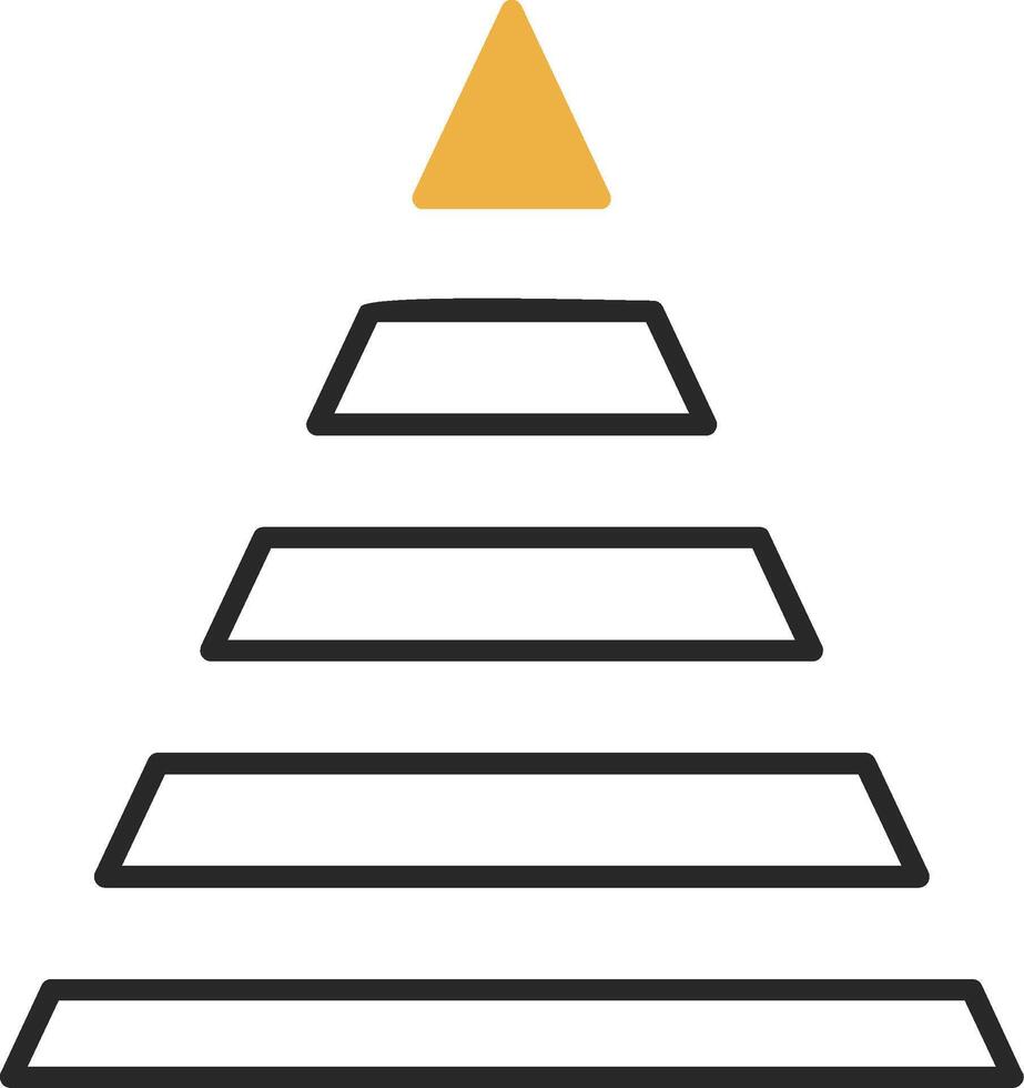 pyramid Diagram flådd fylld ikon vektor