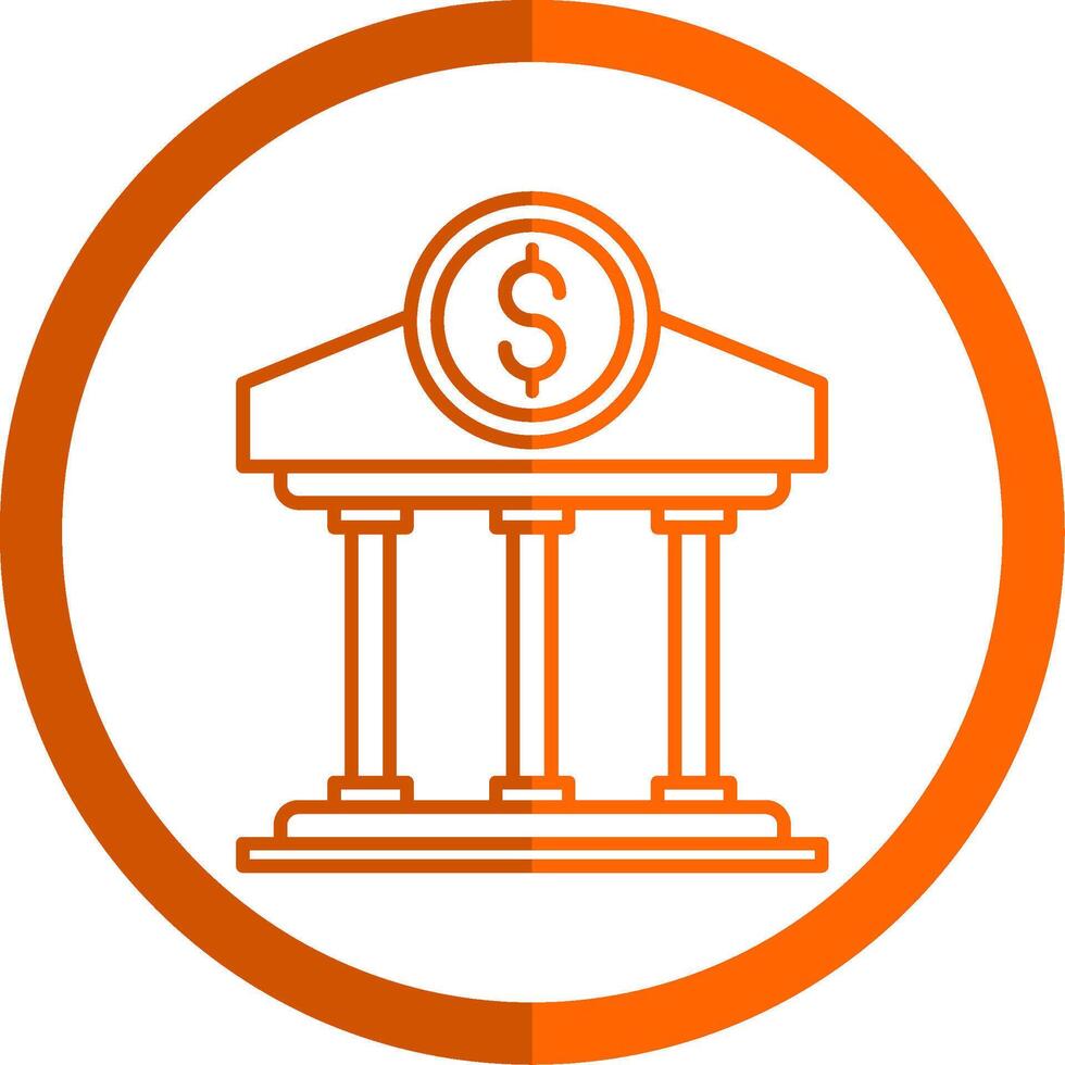 Bank Linie Orange Kreis Symbol vektor