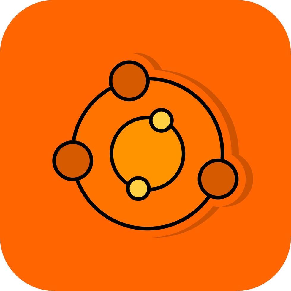 Solar- System gefüllt Orange Hintergrund Symbol vektor