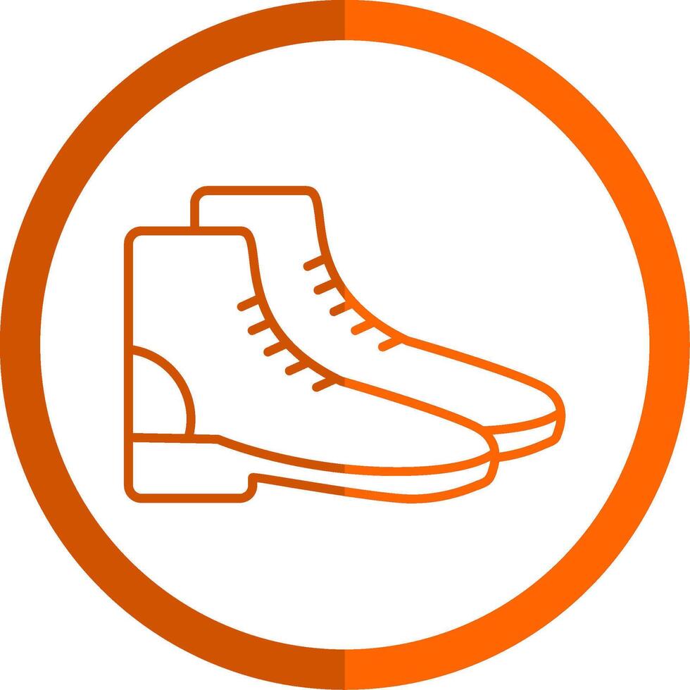 Stiefel Linie Orange Kreis Symbol vektor