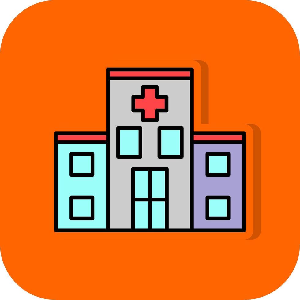 sjukhus fylld orange bakgrund ikon vektor