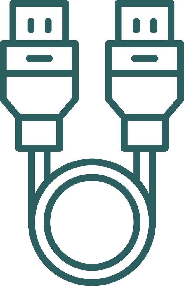 USB Kabel Linie Gradient runden Ecke Symbol vektor