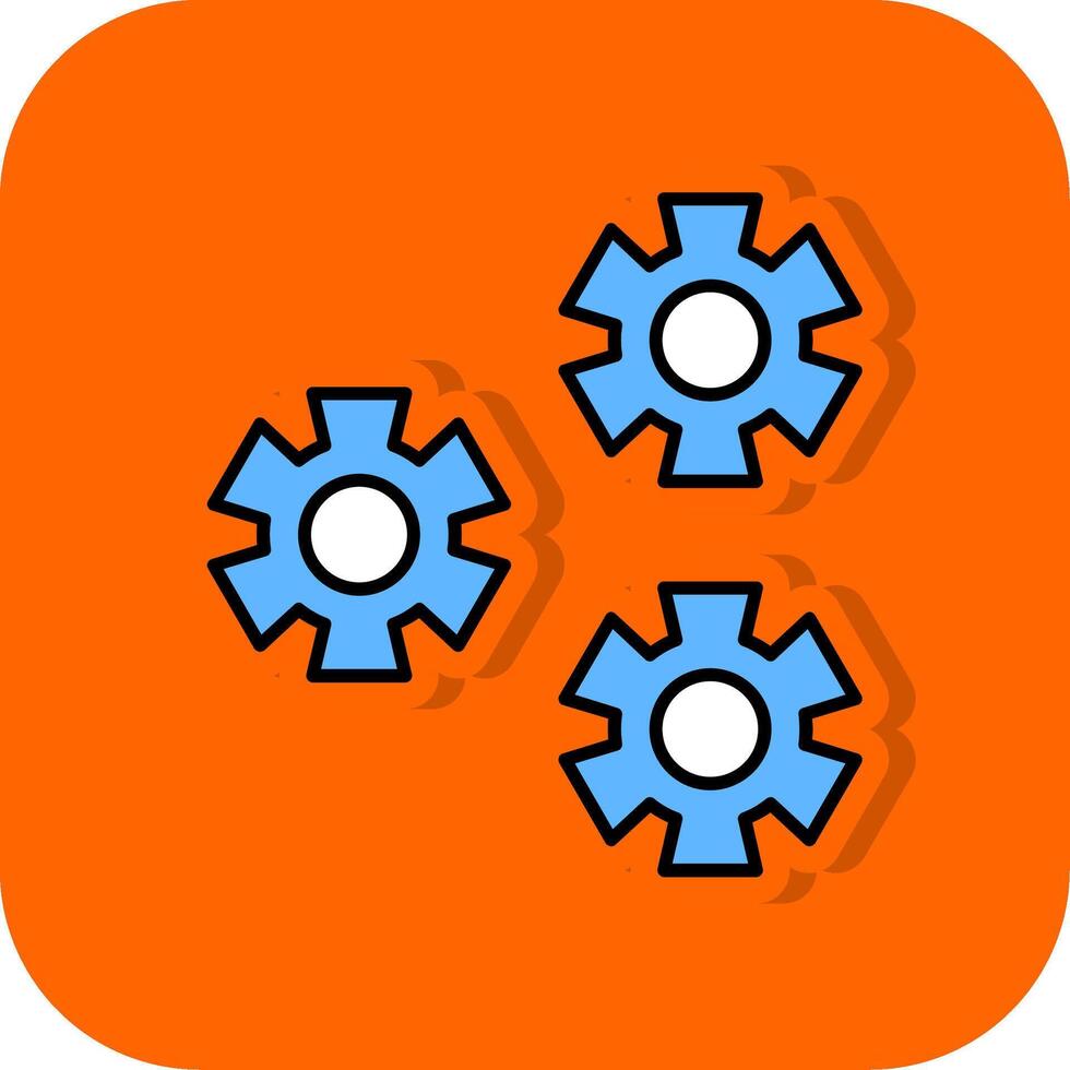 förvaltning fylld orange bakgrund ikon vektor