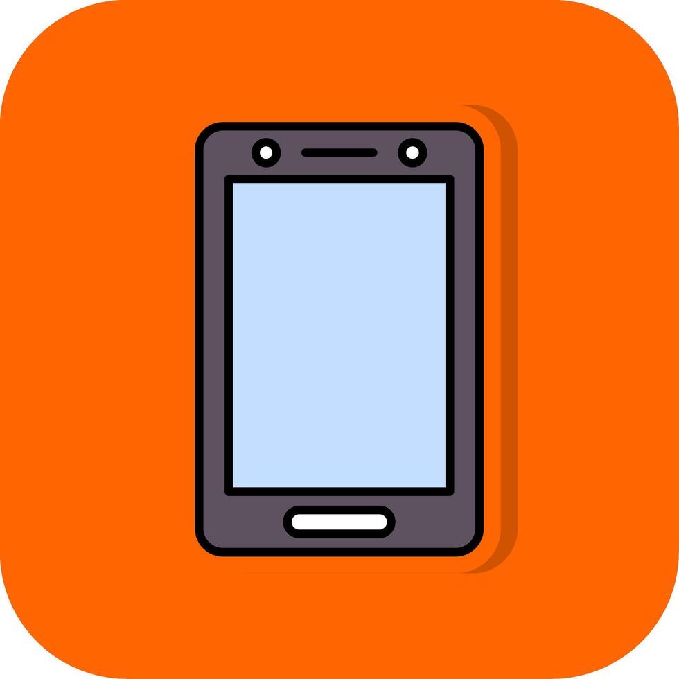 Smartphone gefüllt Orange Hintergrund Symbol vektor