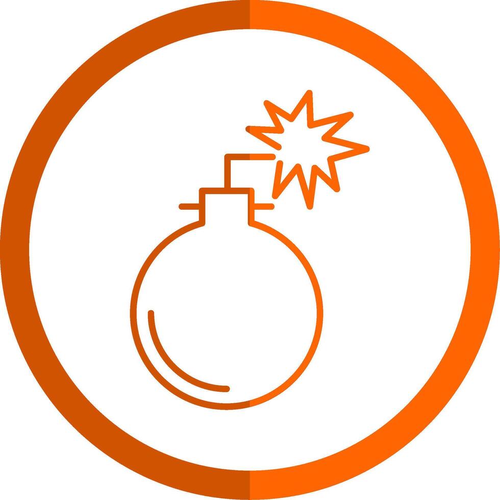bomba linje orange cirkel ikon vektor