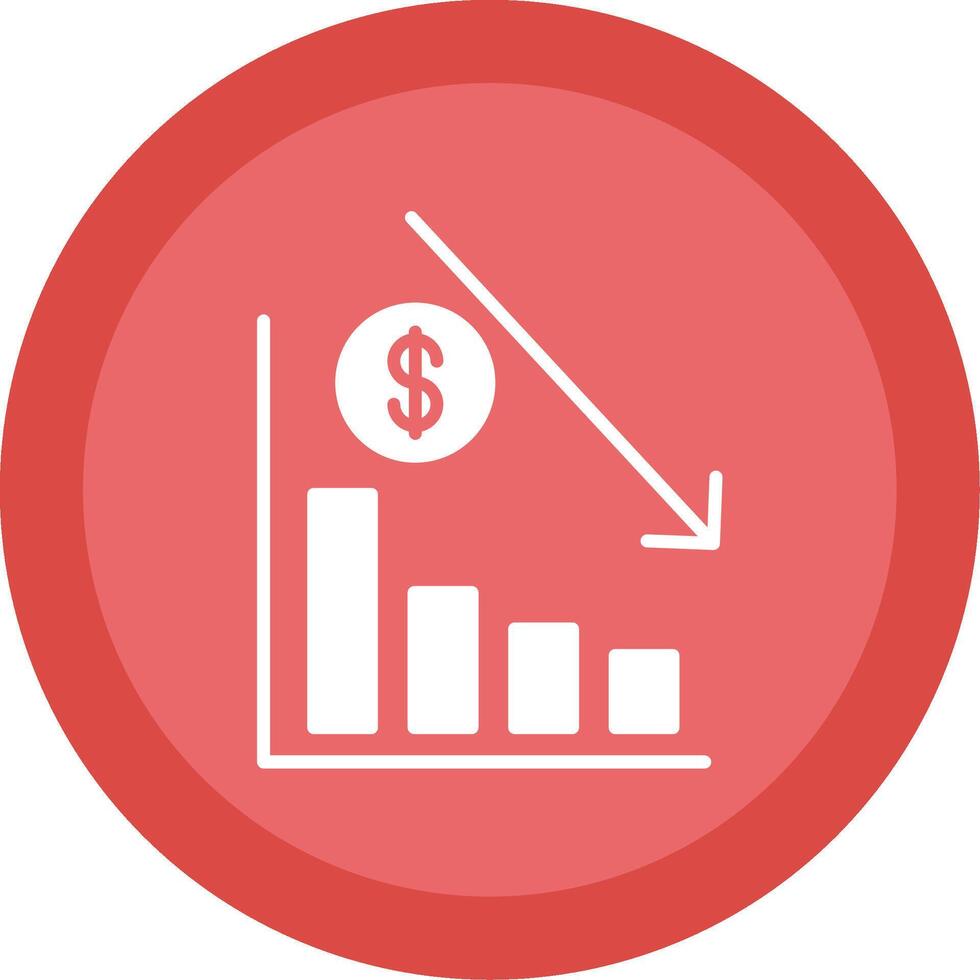 företag nedgång glyf mång cirkel ikon vektor