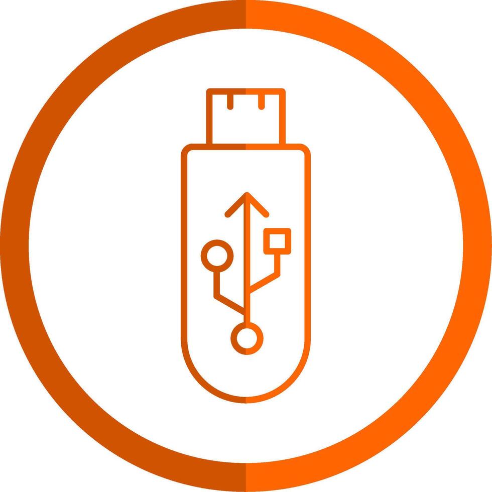 USB Linie Orange Kreis Symbol vektor