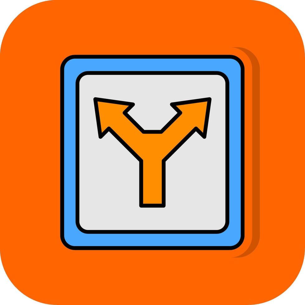 avvika fylld orange bakgrund ikon vektor