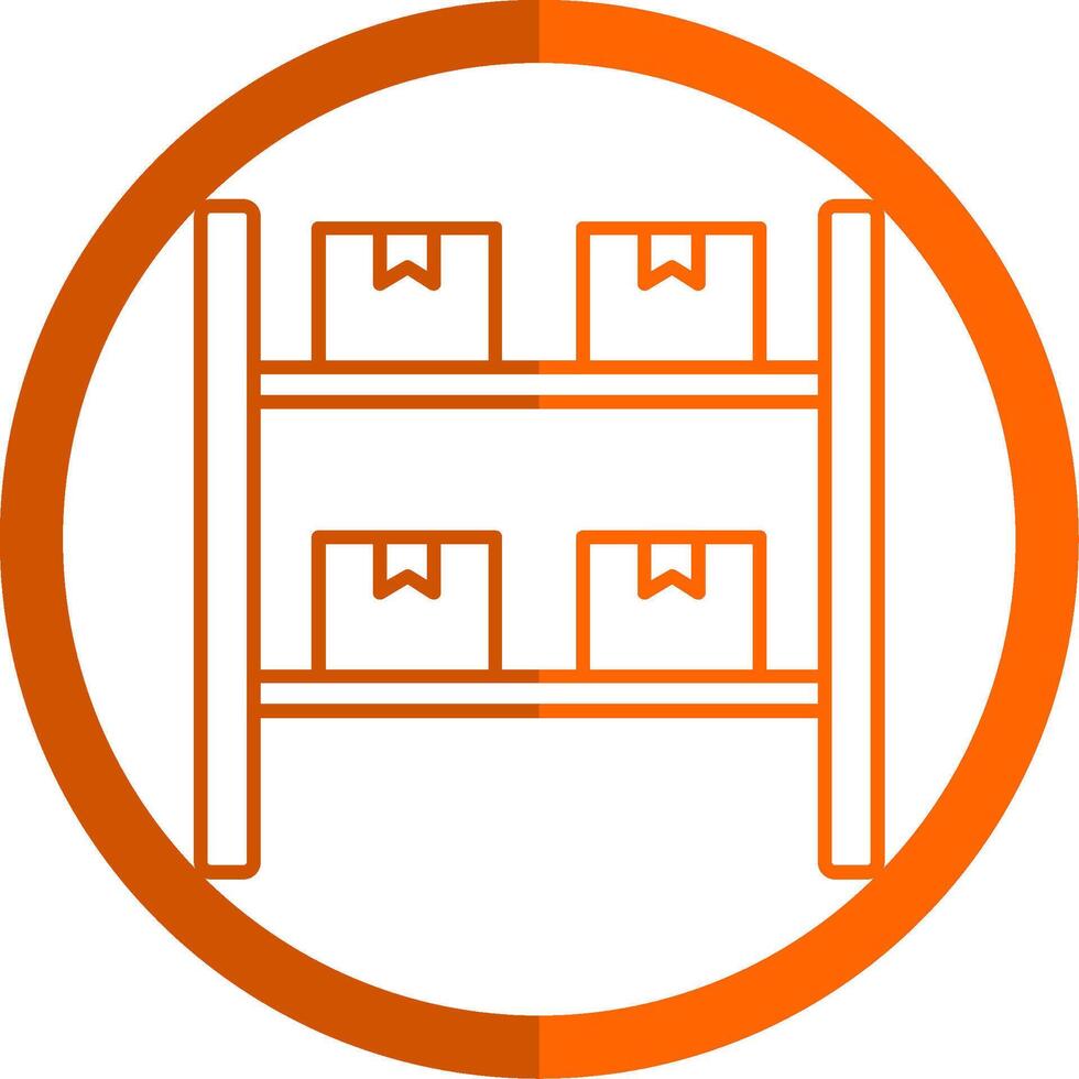 Kisten Linie Orange Kreis Symbol vektor