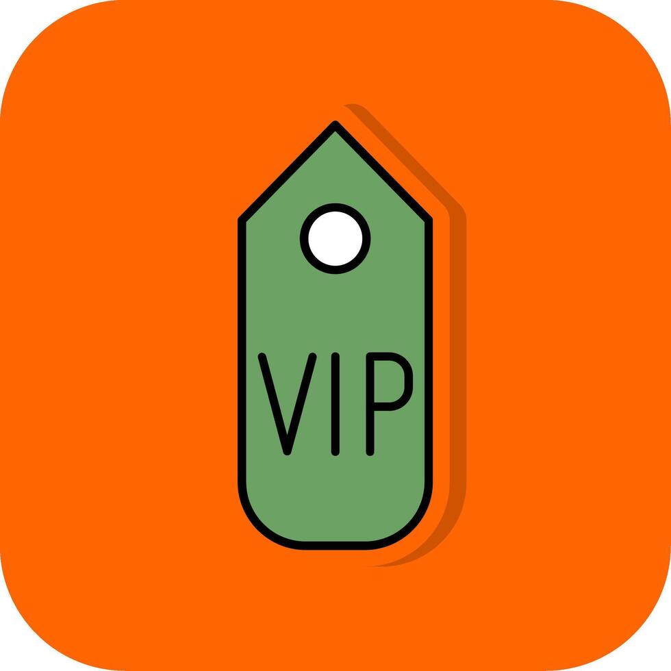 vip bestehen gefüllt Orange Hintergrund Symbol vektor