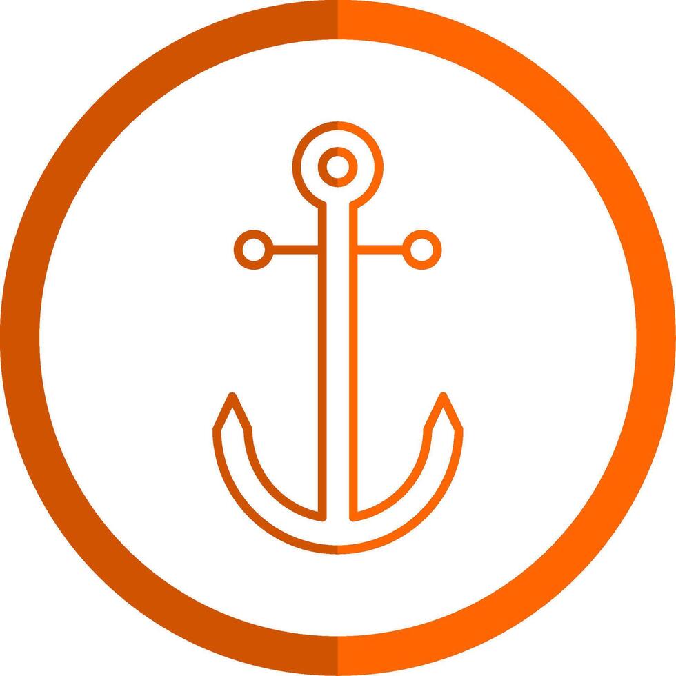 Anker Linie Orange Kreis Symbol vektor