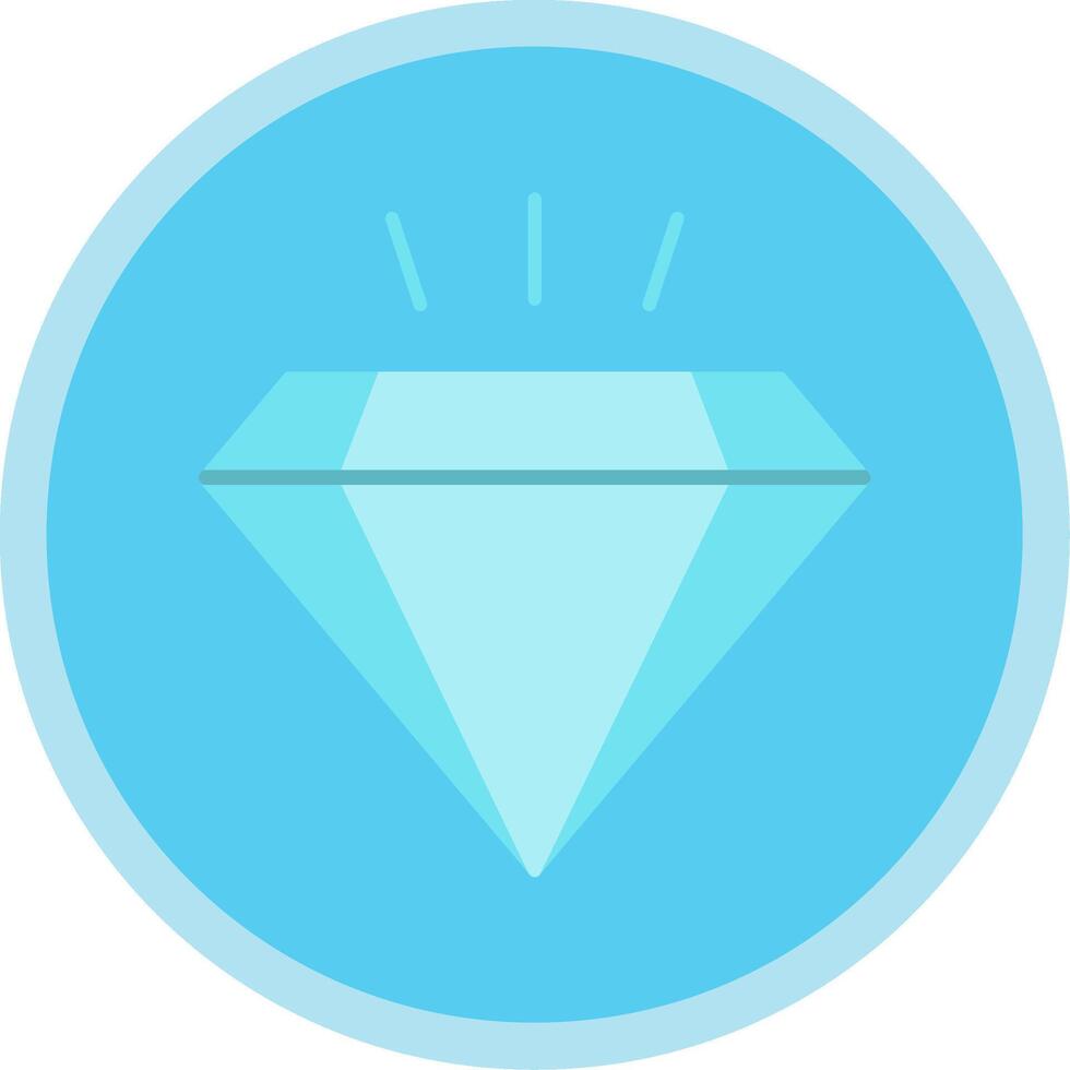 diamant platt mång cirkel ikon vektor