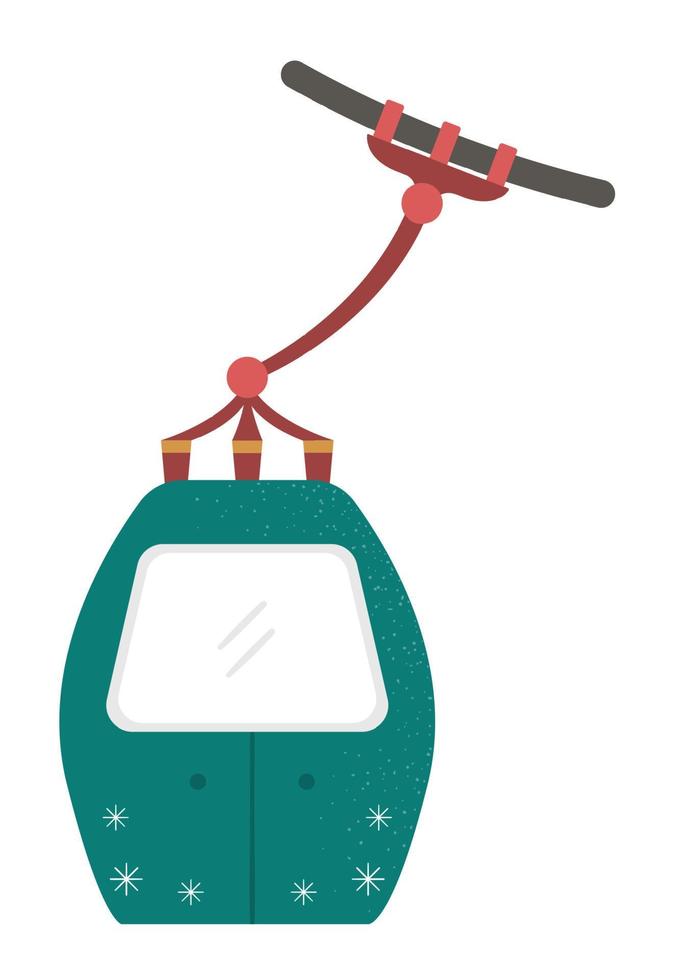 Vektor-Illustration der Standseilbahn. Wintersportaktivitäten. Flachseilbahn Bild isoliert auf weißem Hintergrund. vektor